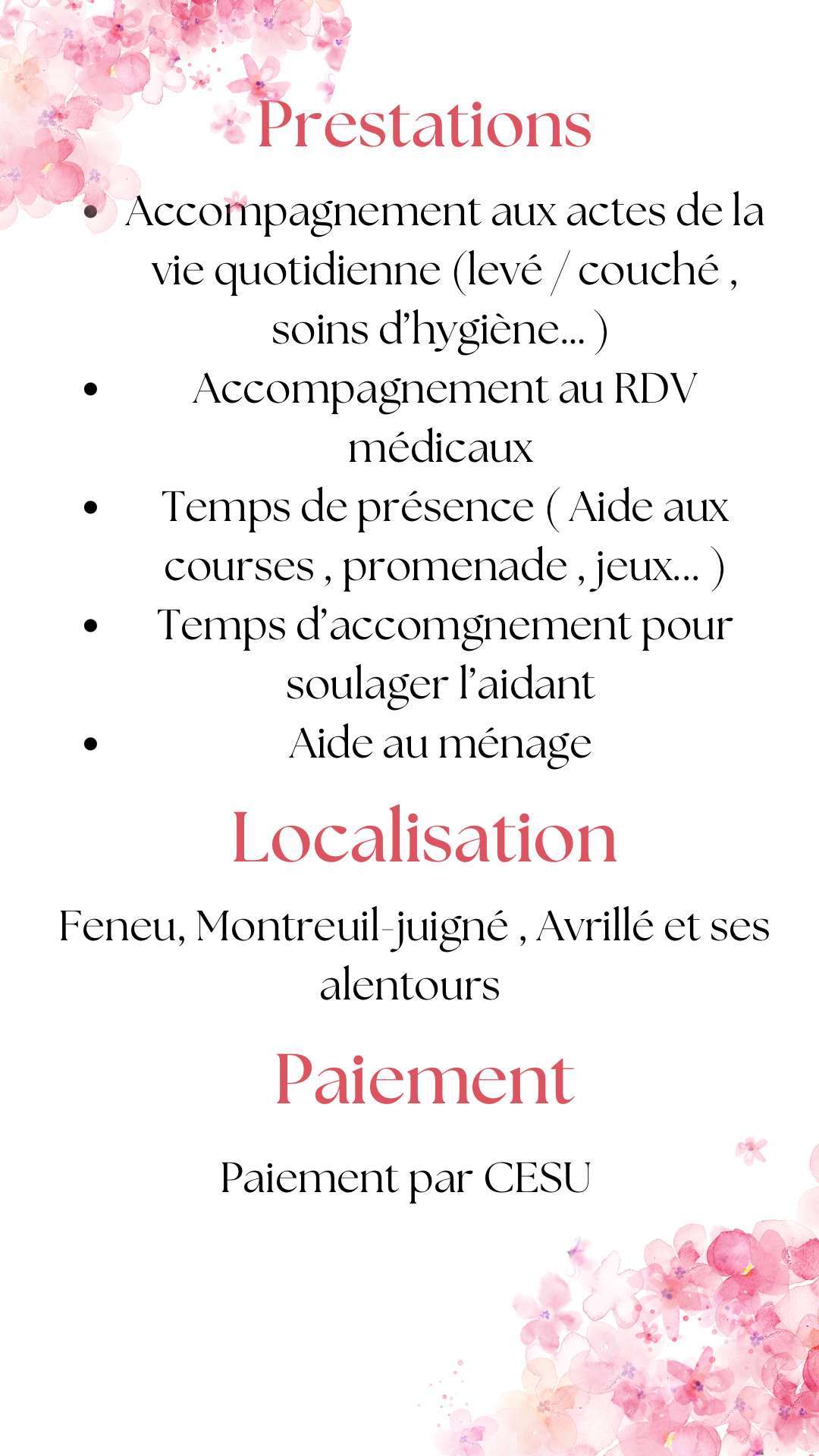 ANGERS.MONTREUIL JUIGNE.AVRILLE.FENEU / Aide aux soins d’hygiène