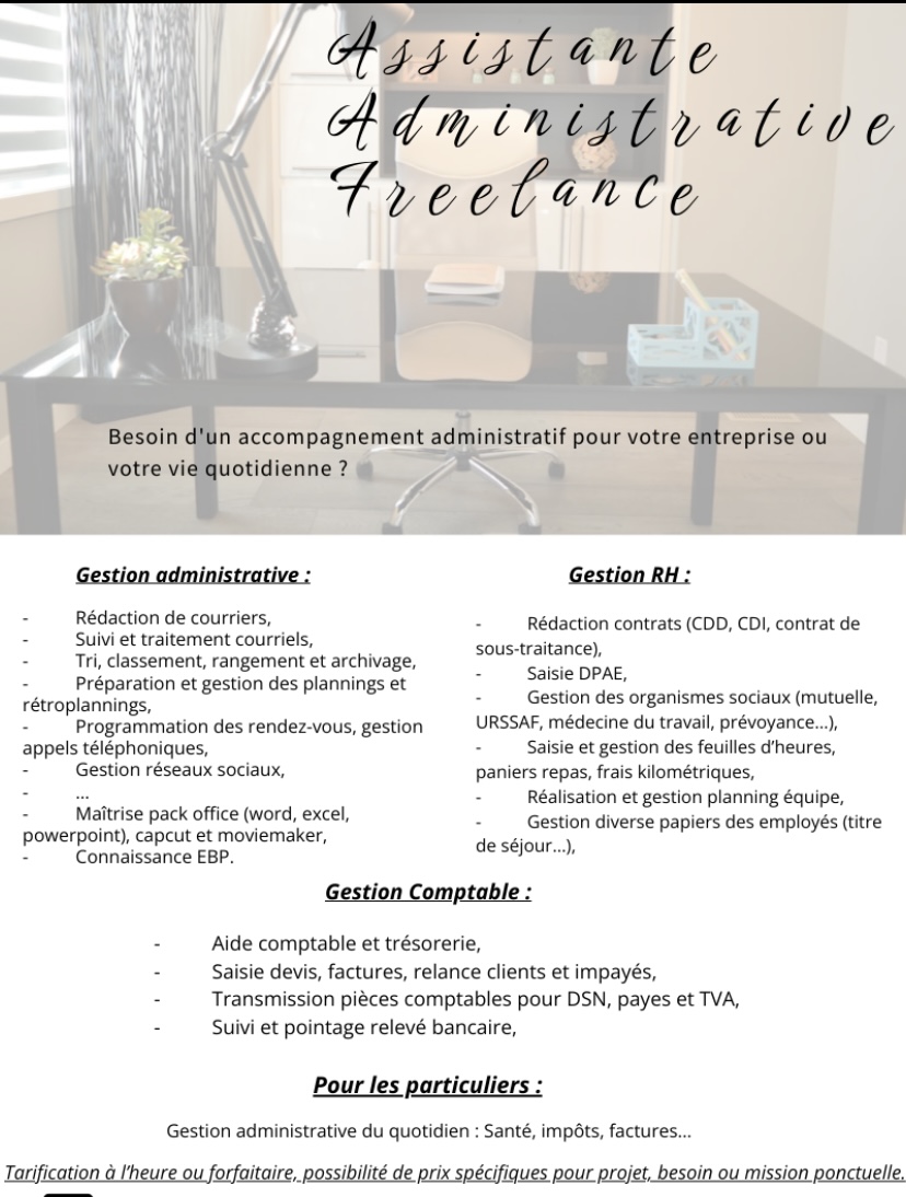 33 / Assistante administrative freelance