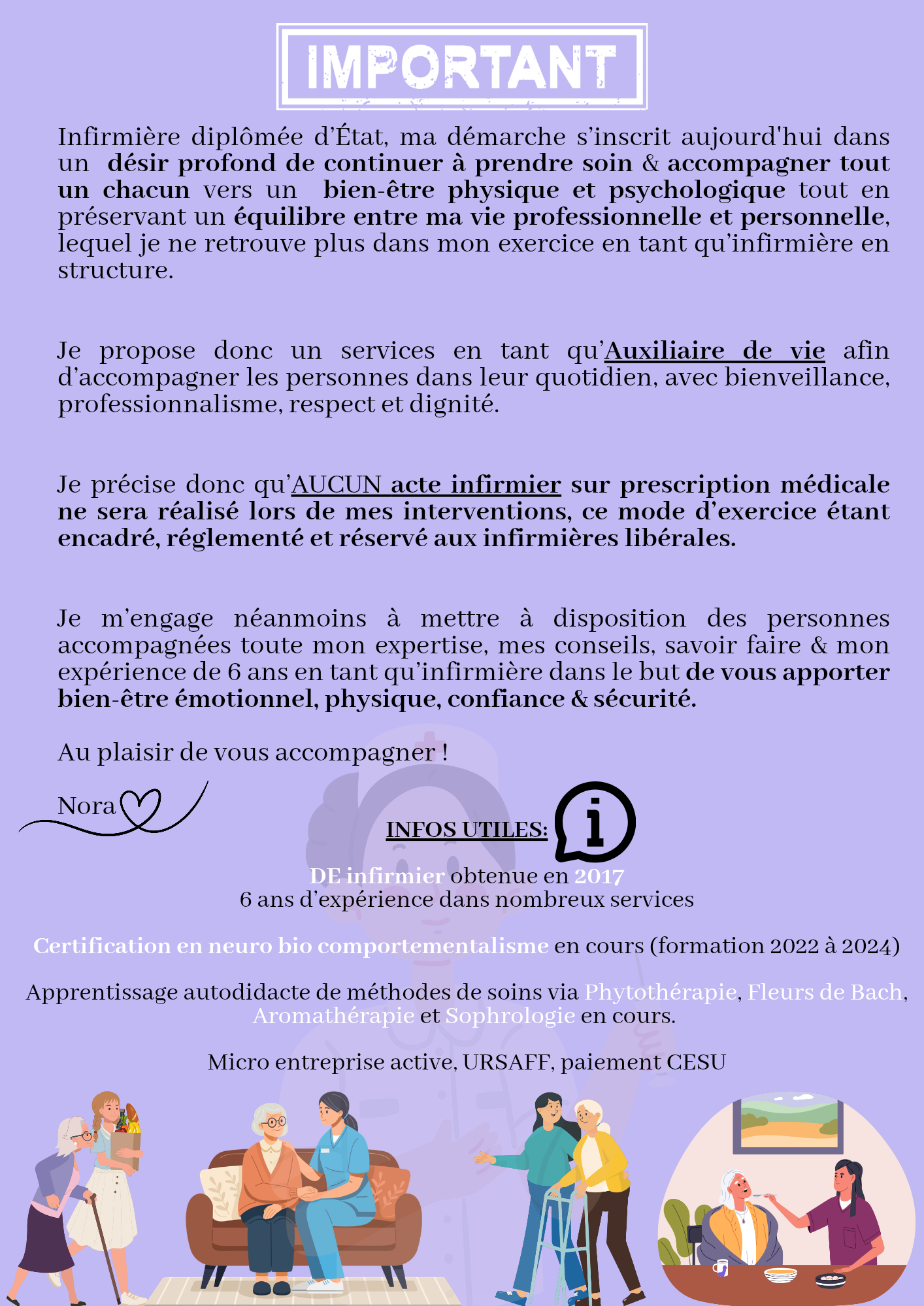 PLAISANCE DU TOUCH / Auxiliaire de vie/ aide à domicile par infirmière DE