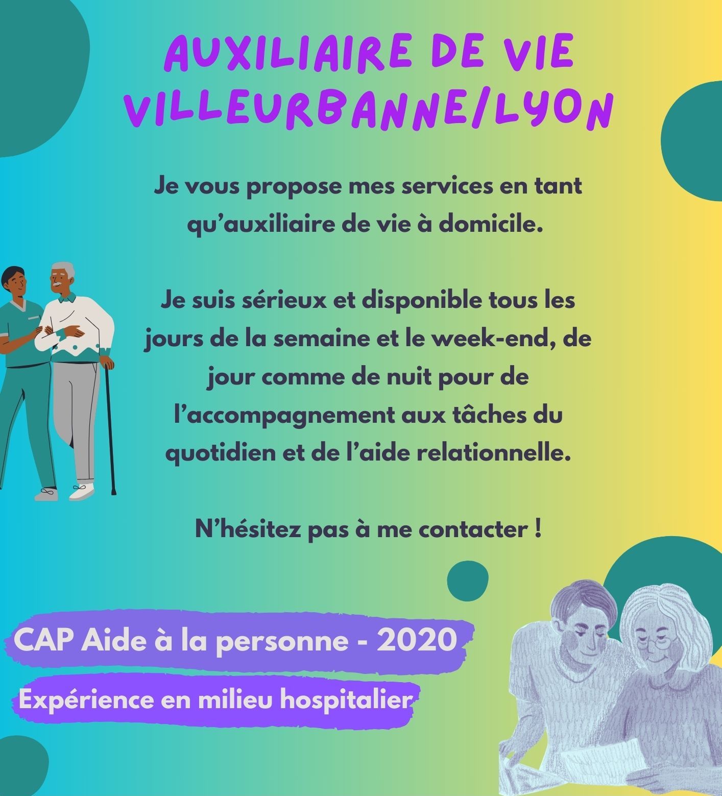 VILLEURBANNE.VAULX EN VELIN.LYON / Auxiliaire de vie