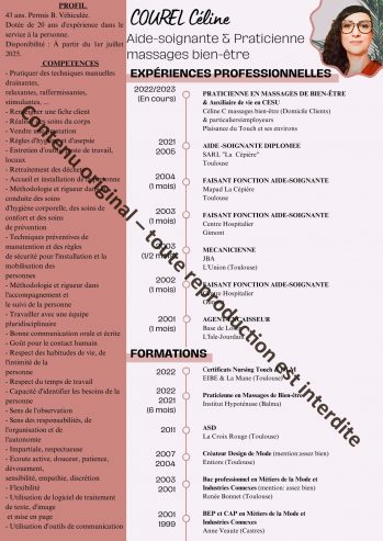 31830 / Accompagnante de vie spécialisée en soins et bien-être – 17 €/h net (tout inclus)