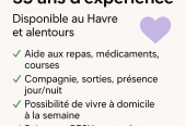 LE HAVRE / Auxiliaire de vie.Garde a demeure