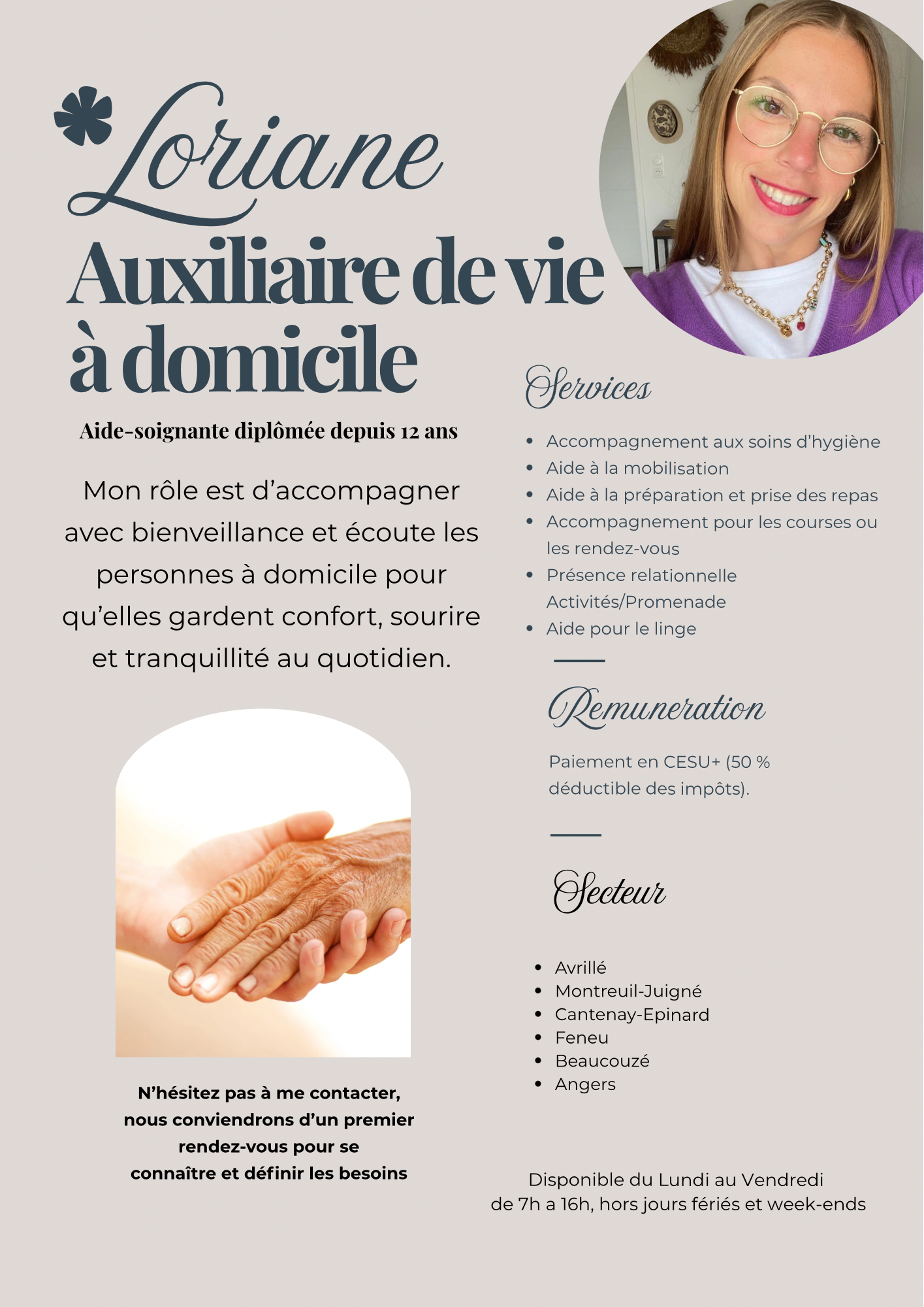 AVRILLE. MONTREUIL JUIGNE /Aide à domicile Diplômé aide-soignante