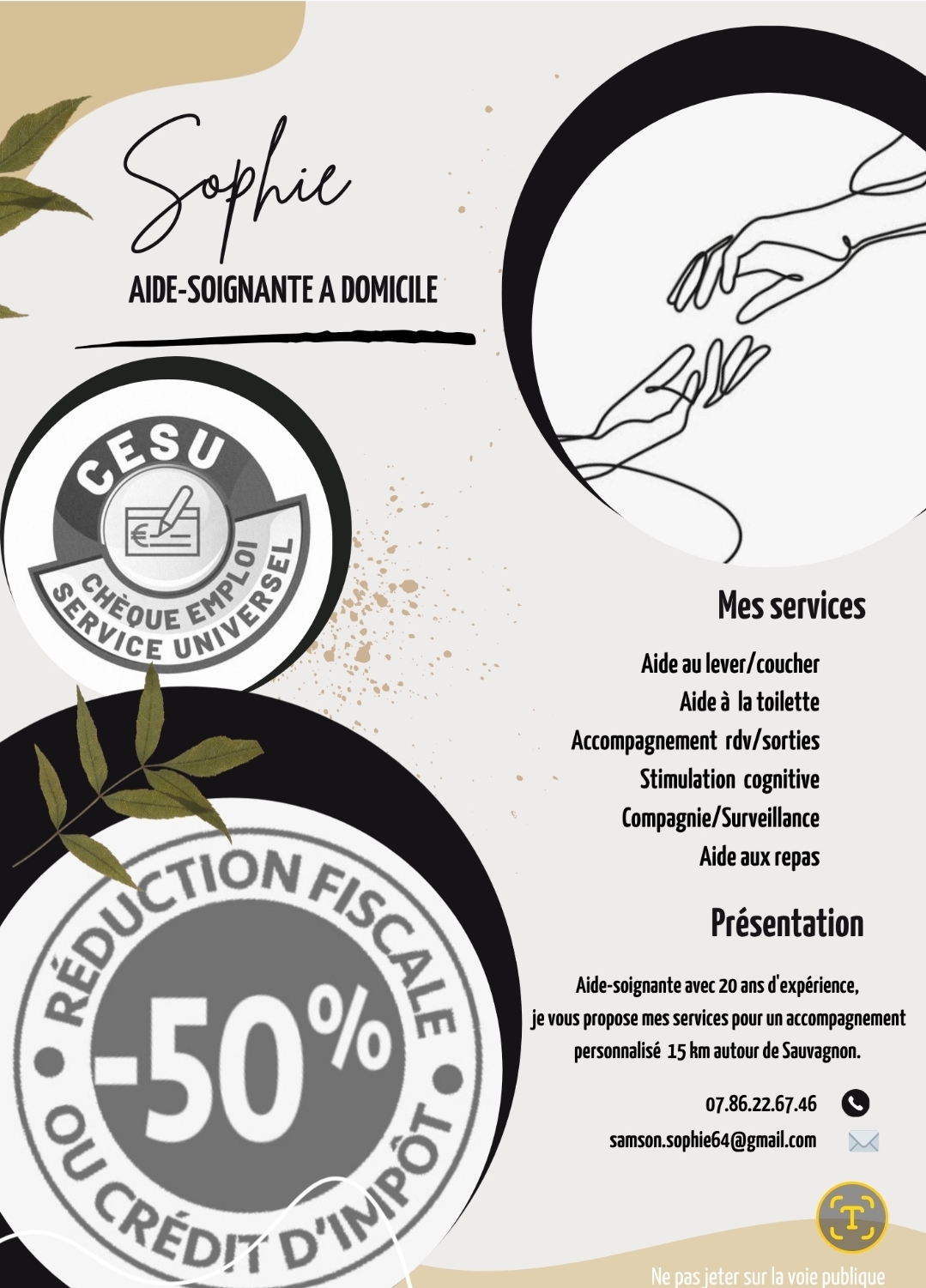 AUBIN / Auxiliaire de vie diplômée Aide soignante à domicile