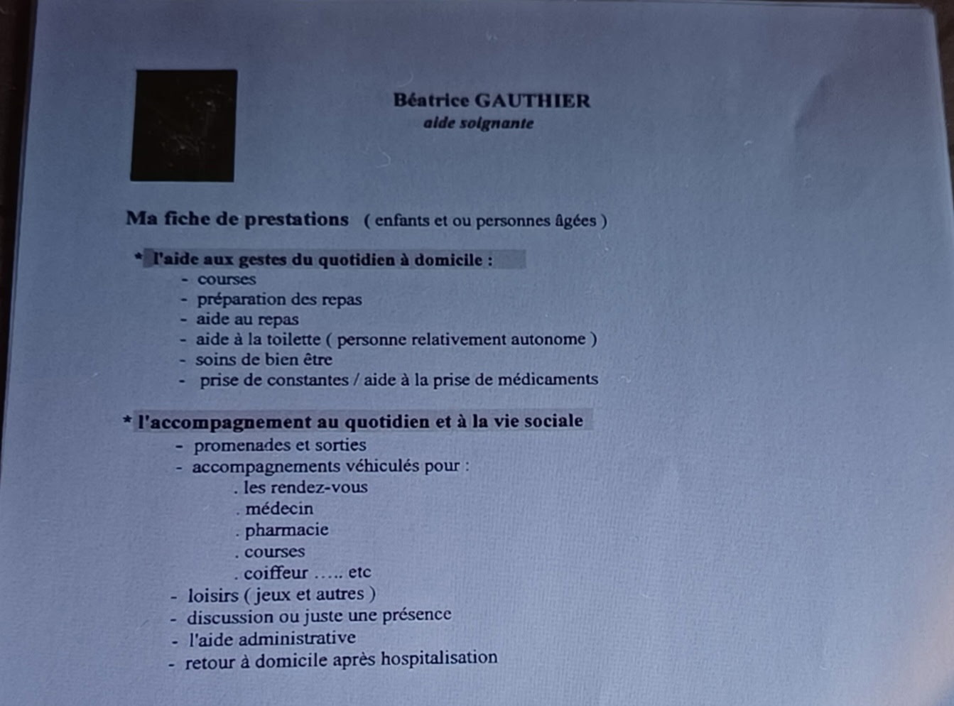 PORDIC /Auxilaire de vie diplômée aide soignante