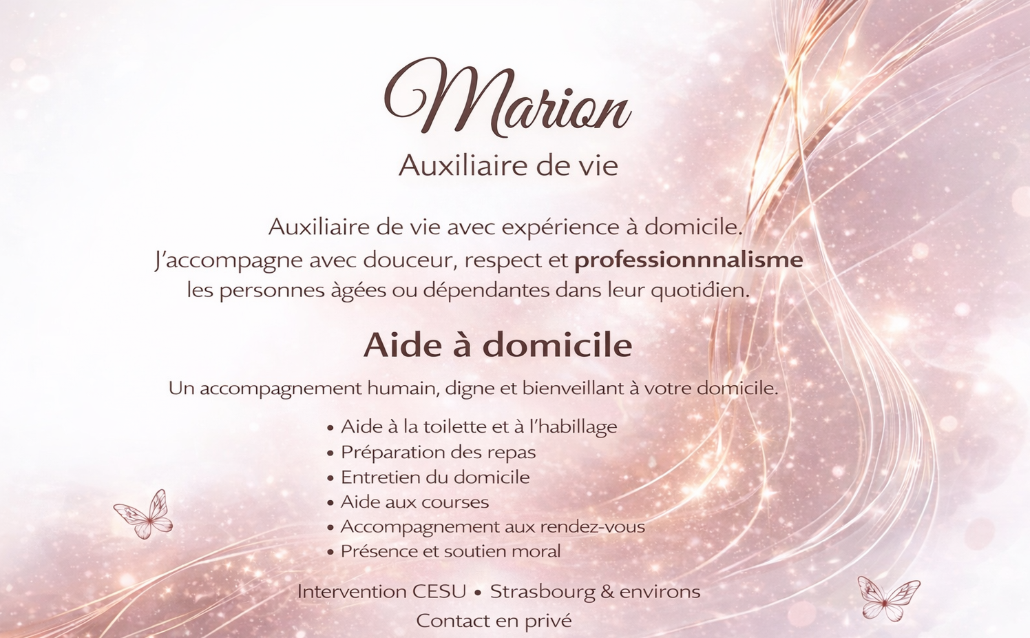 STRASBOURG / Aide a domicile/ auxiliaire de vie