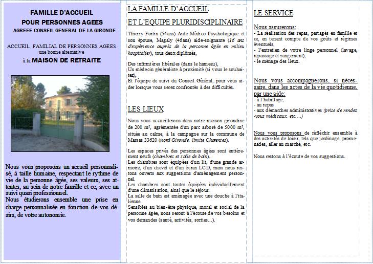 MARSAS / Accueil familial pour Personne Âgée