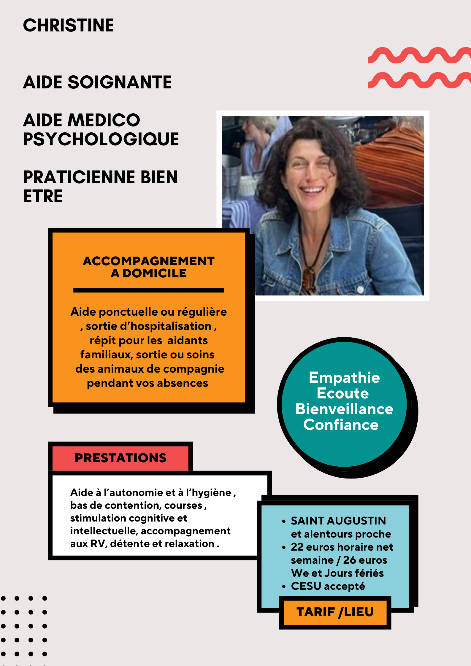 ST AUGUSTIN. BREUILLET. LA PALMYRE. ST PALAIS /Accompagnement à domicile diplômée aide soignante