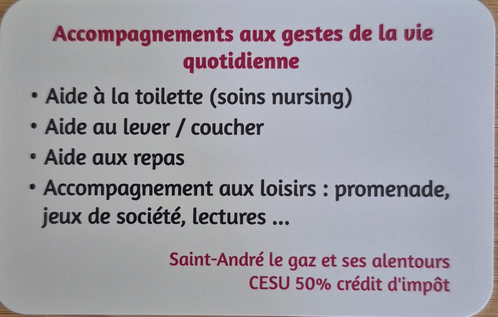 ST ANDRE LE GAZ / Auxiliaire de vie à domicile en binôme